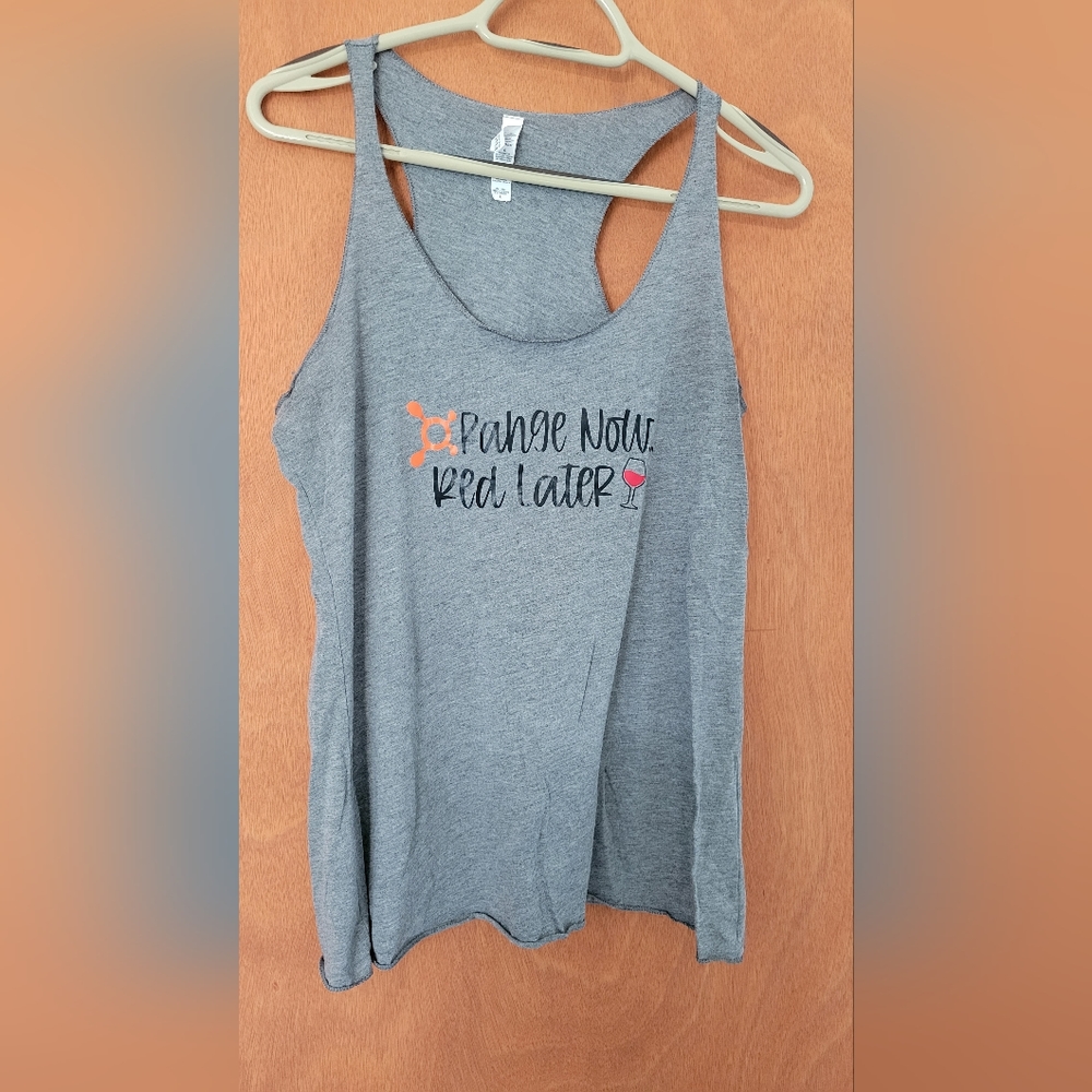 Orange theory racer back tank Large Bella canvas